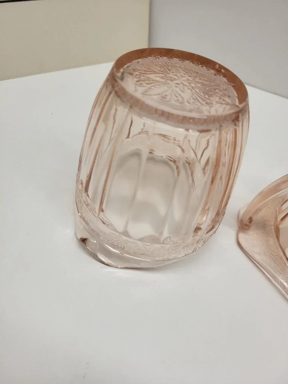 Jeannette Vintage Pink Depression Glass Adam Sugar Bowl & Creamer Set